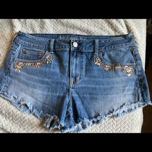 American Eagle embellished jean shorts